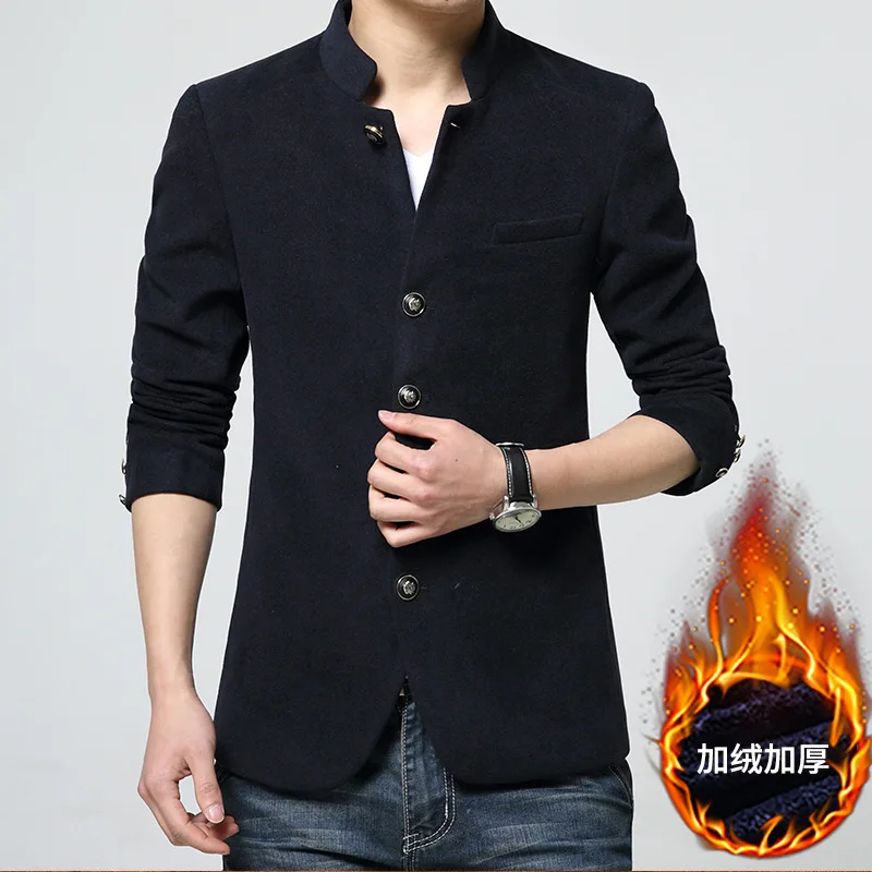 

2020 Spring Winter New Style Woolen Jacket Men's Youth Korean-style Slim Fit Men'S Wear Stand Collar Casual Woolen Jacket