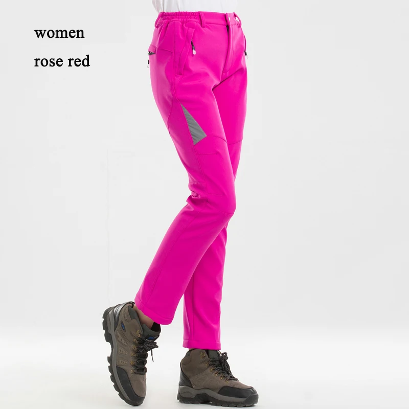 Уличные женские лыжные брюки мужские походные лыжные брюки флисовые термо треккинговые ветрозащитные водонепроницаемые брюки для женщин - Color: 05