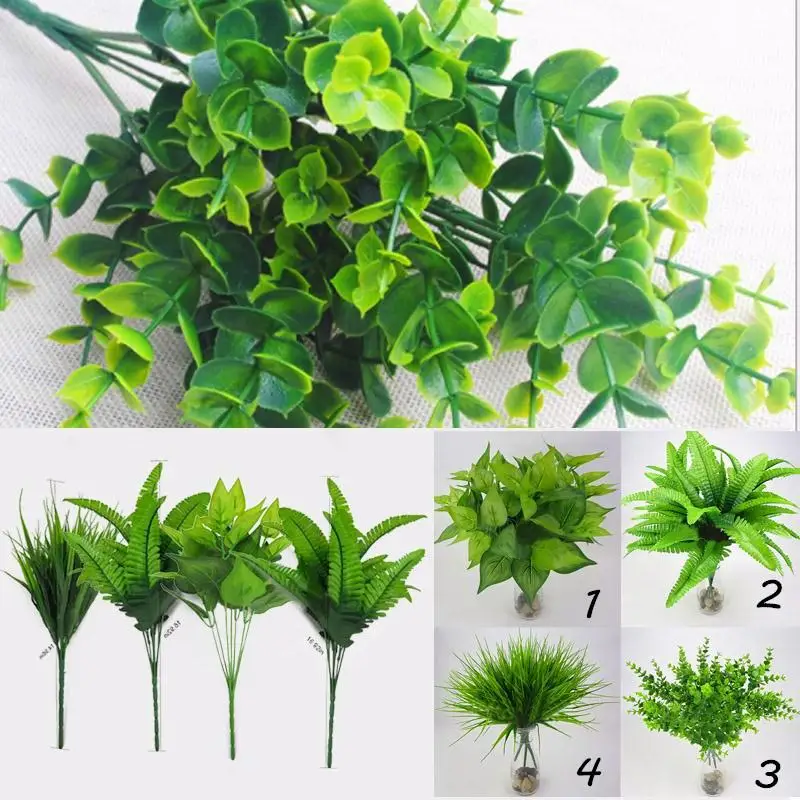 

Home Floral Decor Simulation Plant Plastic Outdoor Decor Bush Plants Fake Home Garden Decor Artificial Leaf Flower Office 30cm