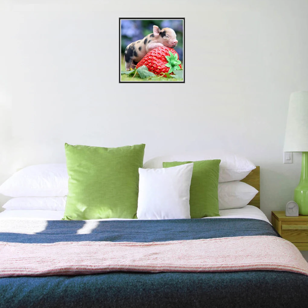 Алмазная живопись Стразы Вышивка Клубничная поросенок вышивка крестиком