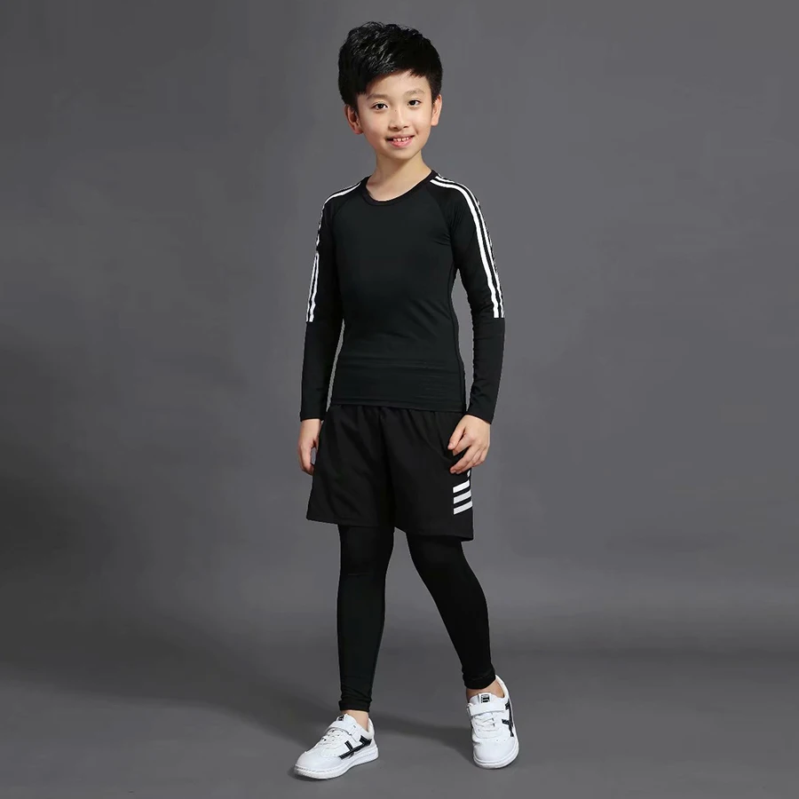 3-piece set Зимнее детское термобелье комплект термобелье для мужчин мужские подштанники серии для мальчиков и девочек для занятий фитнесом Быстросохнущий - Цвет: 3-piece set