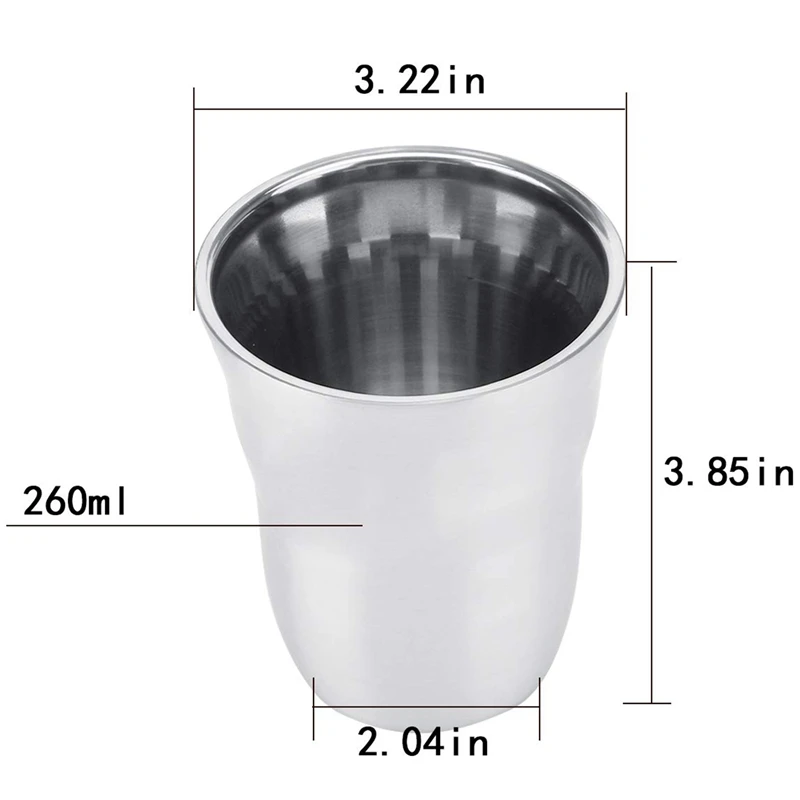 Комплект чашек из нержавеющей стали, 4,8 унций, двойная чашка из нержавеющей стали, вакуумная непроницаемая для питья чашка для детей и Adul