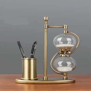 

Pen Holder Hourglass Timer Creative Home Craft Decoration Office Desk Study Room Decoration 60 Minutes