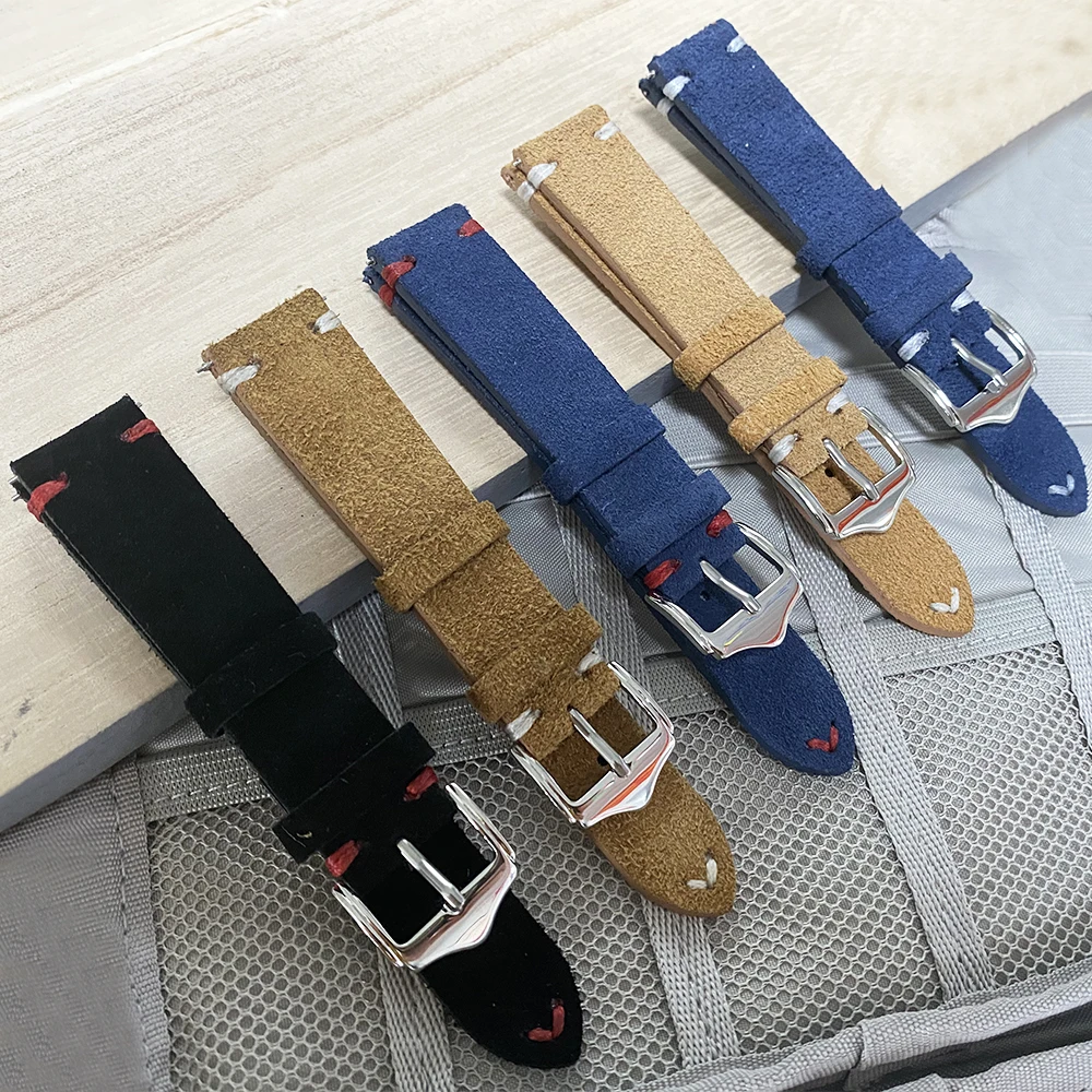 High Quality Suede Leather Watch Band Quick Release Spring Bar Strap Bracelet For Samsung/Huawei Accessories 20mm 22mm | Аксессуары для