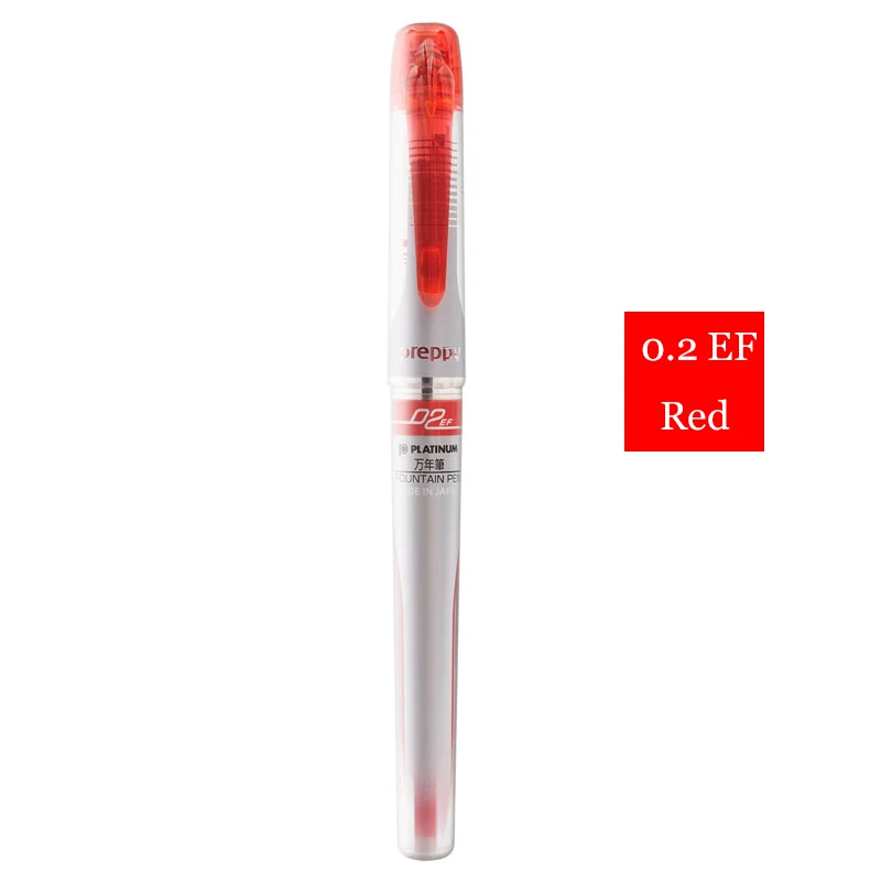 Перьевая ручка для студентов, японская платина, опрятная перьевая ручка, прозрачный корпус, милые канцелярские принадлежности для студентов, каллиграфия EF/F, перо PPQ200 - Цвет: Red EF Tip