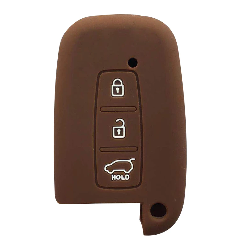 brown Чехол для ключей hyundai Solaris Lux для hyundai Elantra Equus Tucson Santa Fe Genesis Sonata Silica аксессуары для укладки гелем для автомобильных ключей - Название цвета: brown
