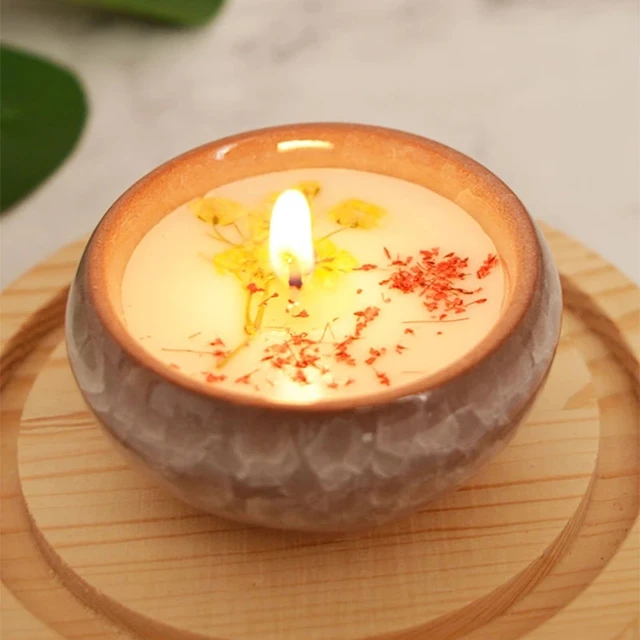 Flower Aromatherapy Candle Soy Wax Home Decorative Scented Candles Birthday Wedding Party Home Decoration Aroma Candles in A Jar 6