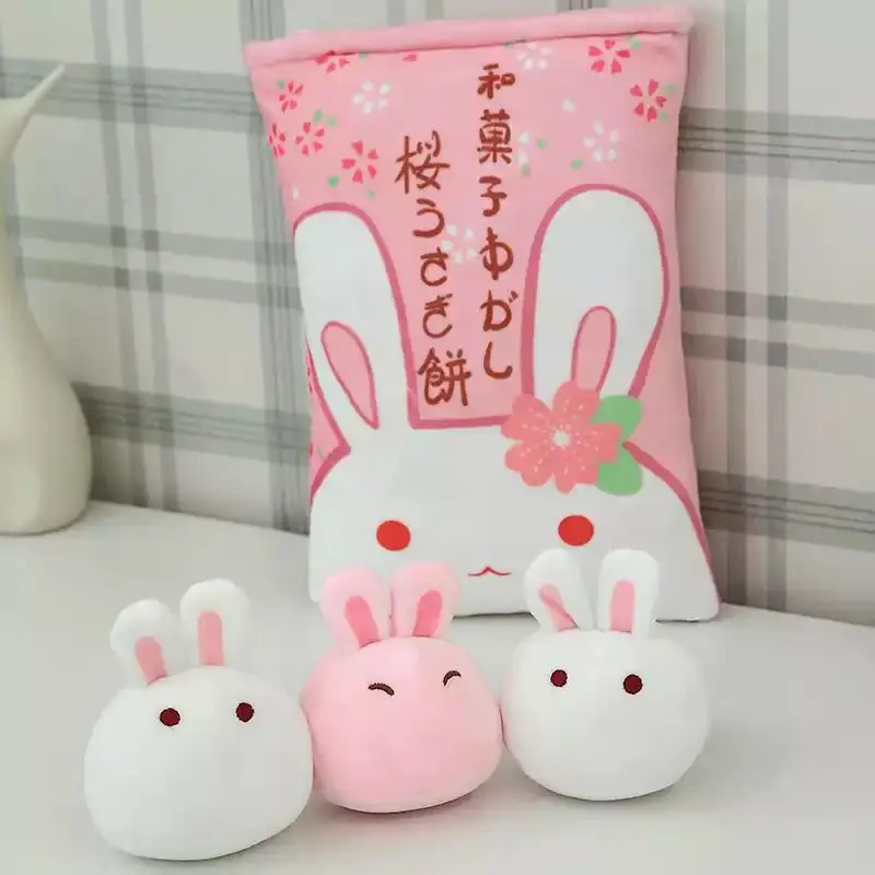 3pc rabbit mini size 8 шт., милая мягкая игрушка-Пингвин, игрушки в сумке, мягкая подушка для животных, пингвин, аниме, коричневые медведи, снек, пудинг, креативная подушка - Цвет: 3pc rabbit mini size
