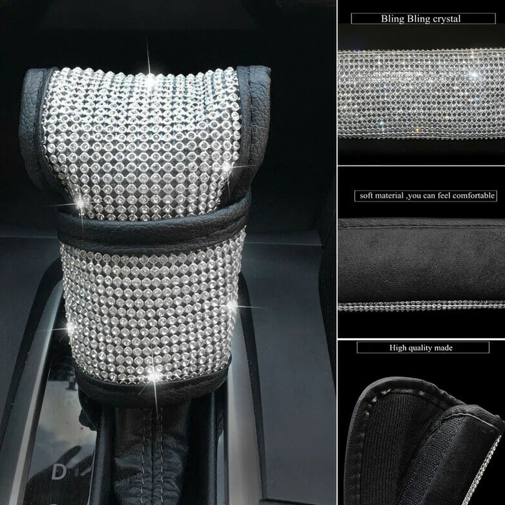 Автомобильная рукоятка переключения передач с кристаллами, рукоятка переключения передач, аксессуары для интерьера для большинства автомобилей