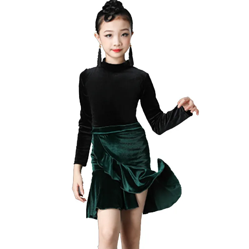 

New Children Latin Dance Costumes Stage Dancewear Suit Girl Modern Dance Dress Hip Hop Cheerleading Practice Performance Clothes