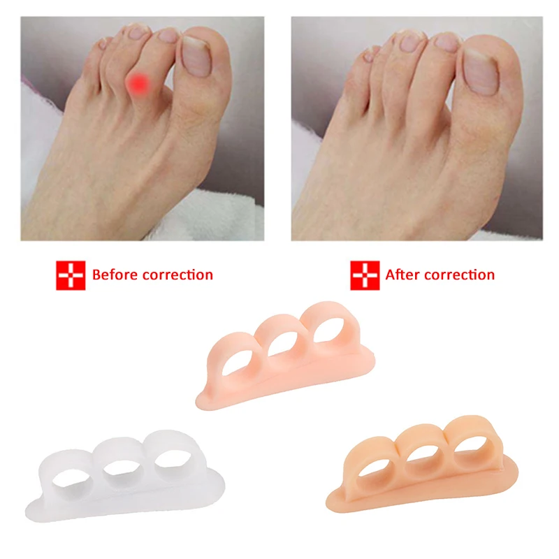 2Pcs Silicone Gel Hammer Toe Straightener Corrector Curled Toes Protector Bunions Relief Hammer Foot Care Tool bunion corrector