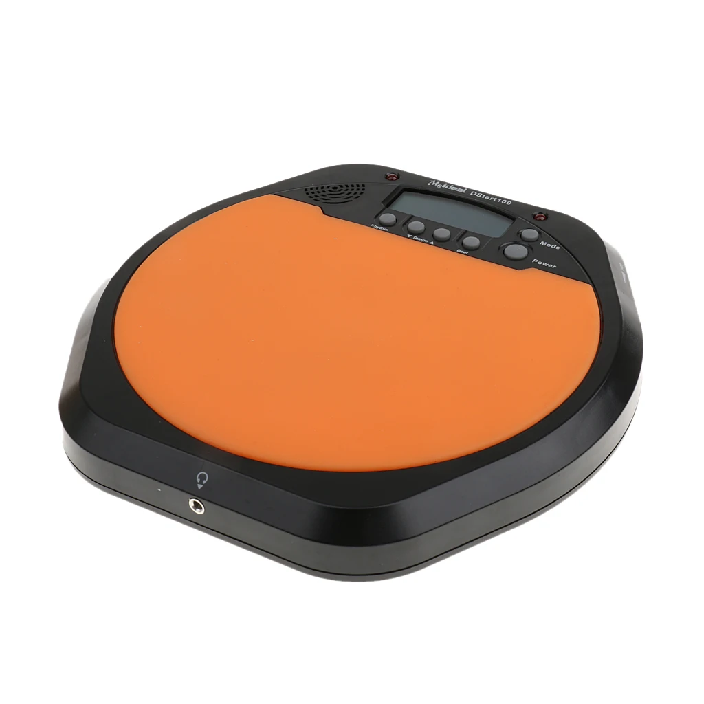 Digital LCD Display Practice Drum Pad Drummer Training Pad Metronome Orange