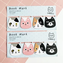 4 шт./компл. милые, миленькие в японском стиле(«Каваий»), с принтом с кошкой; магнитные закладки для книг маркер страницы школьные канцелярские товары Студенческая Канцелярия