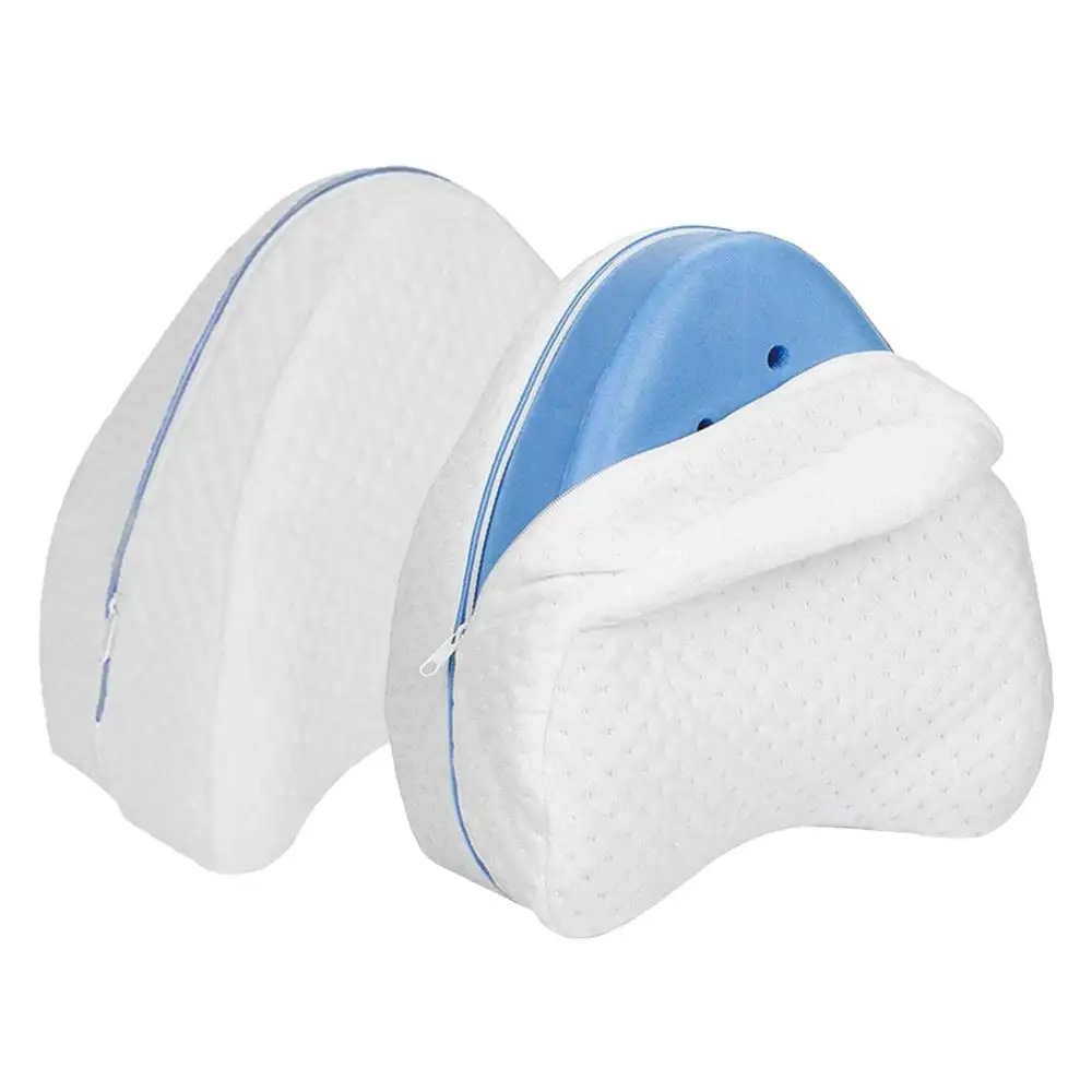 two pcs blue Спальный хлопчатобумажной ткани с эффектом памяти «Коттон мемори подушка для ног ортопедические при радикулите Благодаря регулируемому положению задняя тазобедренного сустава для снятия боли в колене подушка для дома из пены с эффектом памяти постельные принадлежности, подушка с эффектом - Цвет: two pcs blue