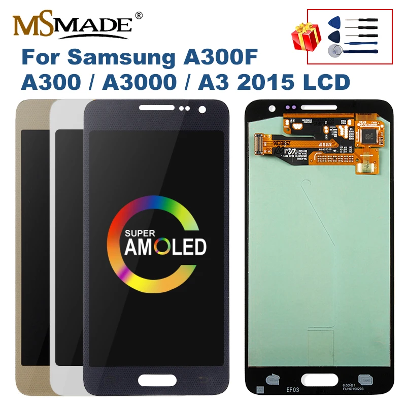 Super AMOLED для Samsung Galaxy A300 A3 2015 ЖК дисплей дигитайзер сенсорного экрана SAMSUNG A300H A300F
