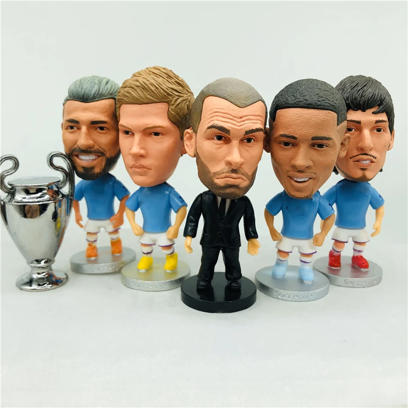 Soccerwe-Muñeca De fútbol De 6,5 cm De altura, Kun De brayne, Gundogan, Kit azul, 2020