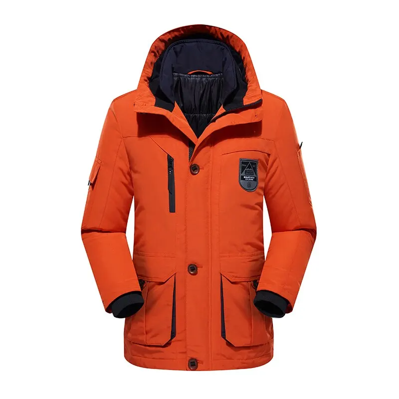 Oeak Winter Jackets Men Parkas Thicken Slim Fit Windproof Jackets Warm Hooded Tactical Overcoats Casual Mens Outwerar New