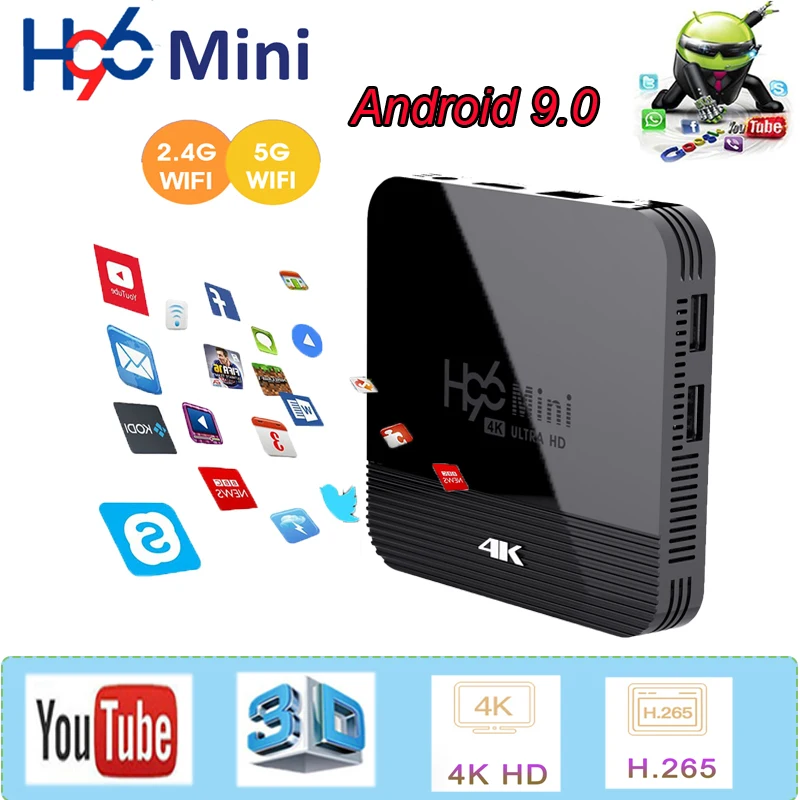 Android tv box H96 mini H8 Rockchip RK3228A 2 Гб ОЗУ 16 Гб ПЗУ 4K Поддержка Испания Нидерланды Россия USB 3,0 smart Android tv box