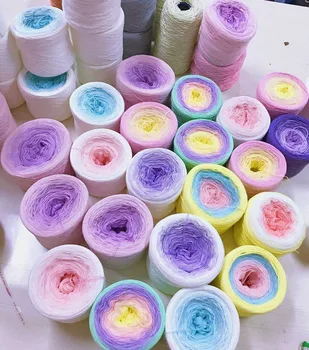 

Organic cotton cake roll long dyed thread crocheted dress lace thread vestido corto de punto a crochet 100% cotton yarn