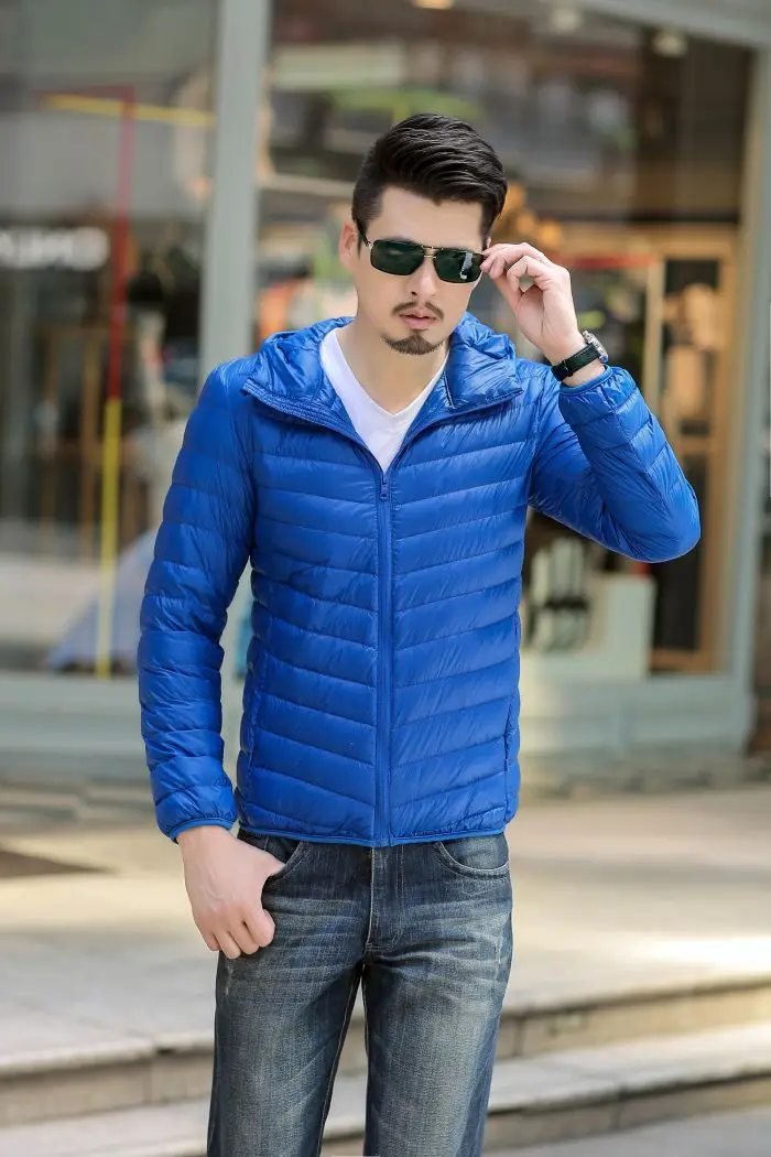 Autumn And Winter New Style Korean-style Ultra-Thin down Jacket Plus-sized Menswear Short Hooded Sports Jackets Outdoor