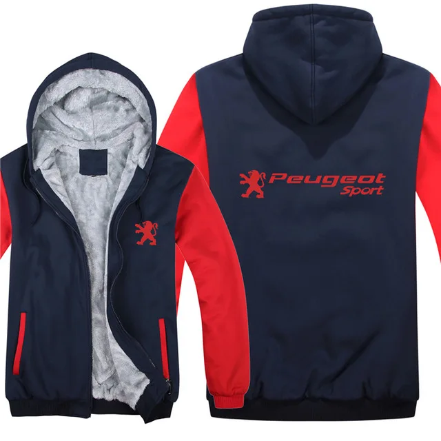 

Peugeot Hoodies Jacket Winter Thicken Men women Unisex Casual Wool Fleece Hoody Coat car logo print Sweatshirts Pullover clothes