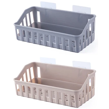 

Bathroom Shelf Wall Mounted Storage Basket Punch Free Storage Rack Shower Organizer Kitchen Storage Holder