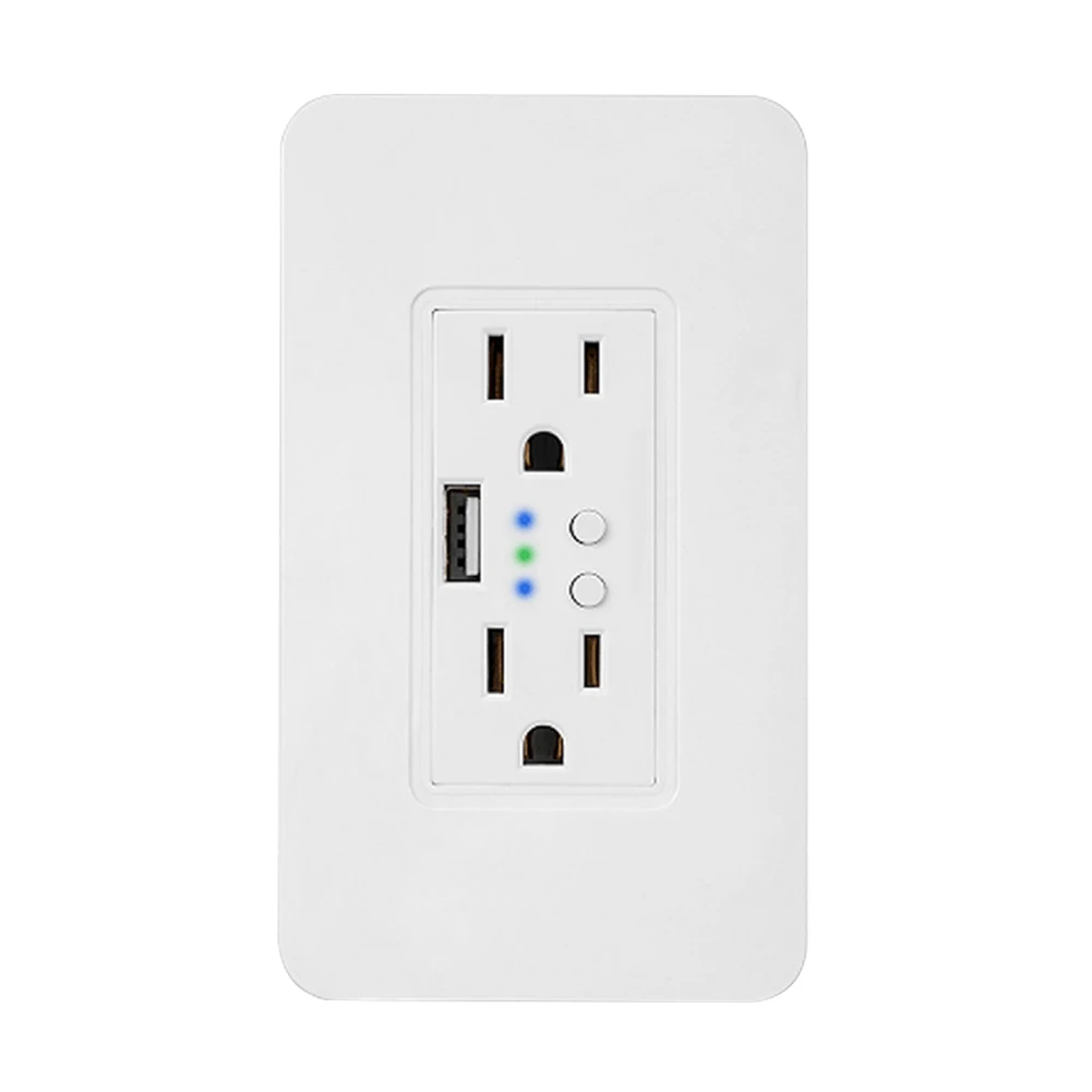 

WIFI Convenient USB Interface Voice Accessories Divided Control US Plug Countdown Smart Socket 16A 2.4GHz Wall Outlet Home