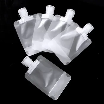 

5pcs Liquid Dispenser Bags Reusable Plastic Liquor Pouch Spout Bags Flasks for Liquid Drinks Shampoo Lotion Storage Bag Portable