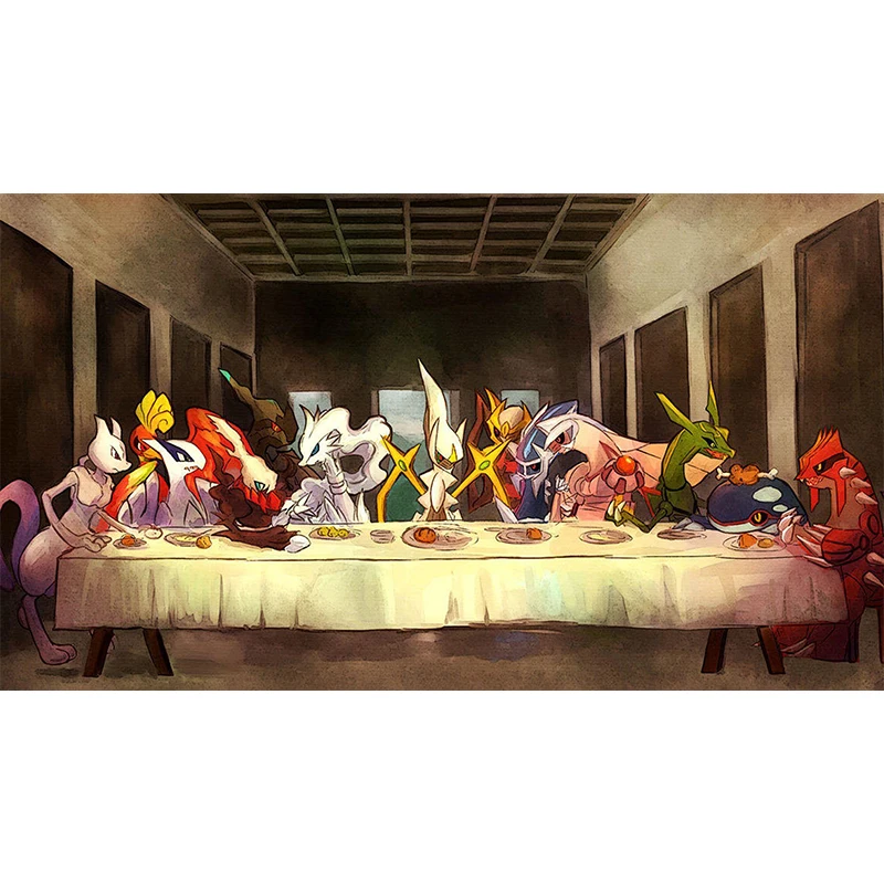 Pokemon Canvas Art Painting The Last Supper Modern Cartoon Anime Poster Mural Decoration Picture Children's Gifts Decorative Pokemon Canvas Art Painting The Last Supper Modern Cartoon Anime Poster Mural Decoration Picture Children's Gifts Decorative