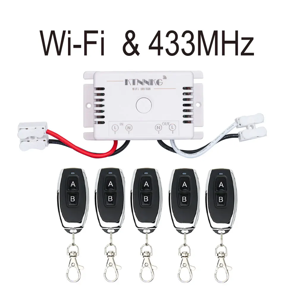

Tuya APP/Wifi button Switch,220V Smart Home RF433 Remote Control Light Switch Can be set to default on or off by default DIY