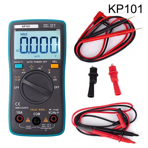 KP101 HONEYTEK True RMS мультиметр Цифровой Профессиональный конденсатор Тестер AC/DC Вольт измеритель тока с температурой Цифровые мультиметры - Цвет: KP101