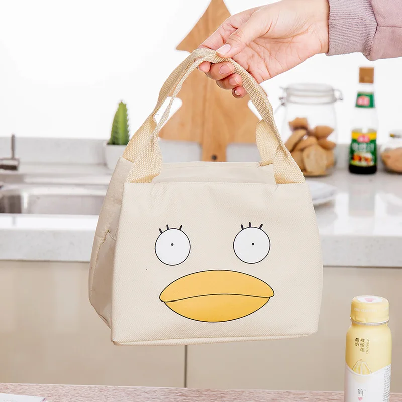 

Funny Face Lunch Bags Women Portable Picnic Food Tote Thermal Bag Waterproof Bento Pouch Kids Insulation Cold Bale Dropship