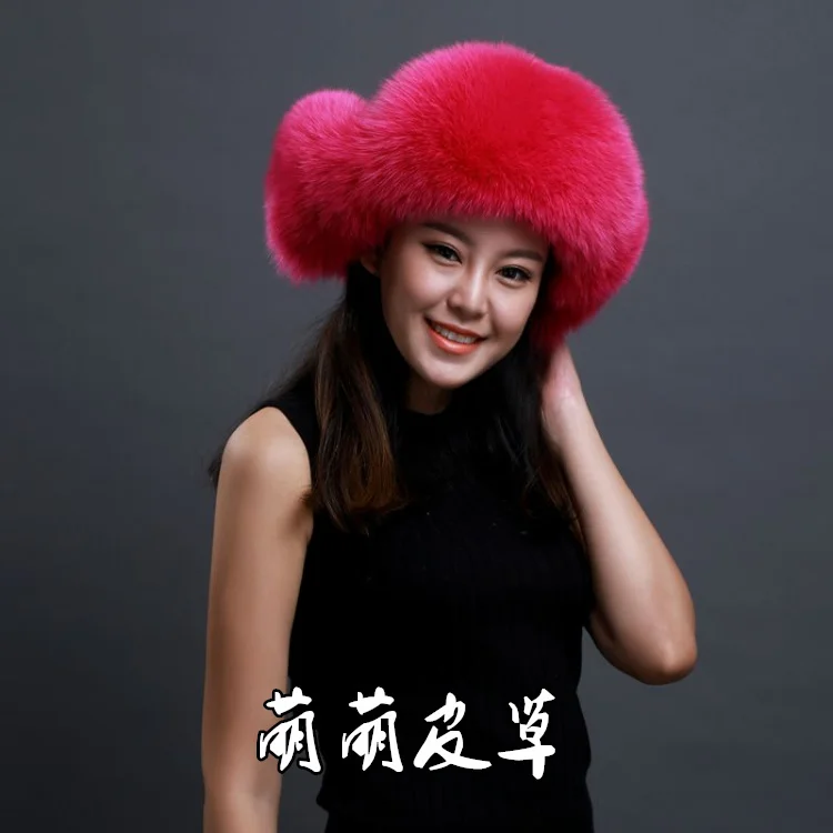 Лисица Maomaozi зимние наушники Lei Feng Hat утолщенная Лыжная шляпа, женская зимняя шапка, действительно пальто