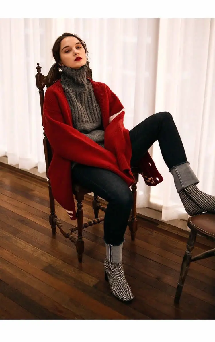 C. h. i. c кардиган Feminino свитер Харадзюку Ropa Invierno Mujer винтажный вязаный осенний женский жилет Femme Manche Longue корейский мех