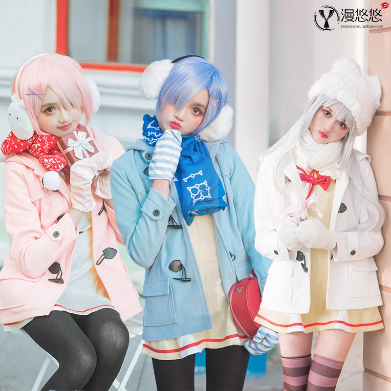 Re: Life in a different world of zero; карнавальный костюм; вечерние костюмы на Хэллоуин; костюм высокого качества; Rem11& Ram& Emilia; аниме
