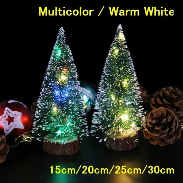 Small Desktop Decoration With LED Lights Artificial Frost Trees Tabletop Xmas Ornaments Party Room Decor SO-buts Mini Christmas Tree 15cm 