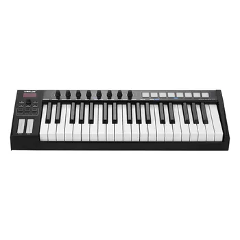 

WORLDE 37 Keys USB MIDI Controller Keyboard Semi-weighted Keys 8 RGB Backlit Trigger Pads LED Display with USB Cable Whale37