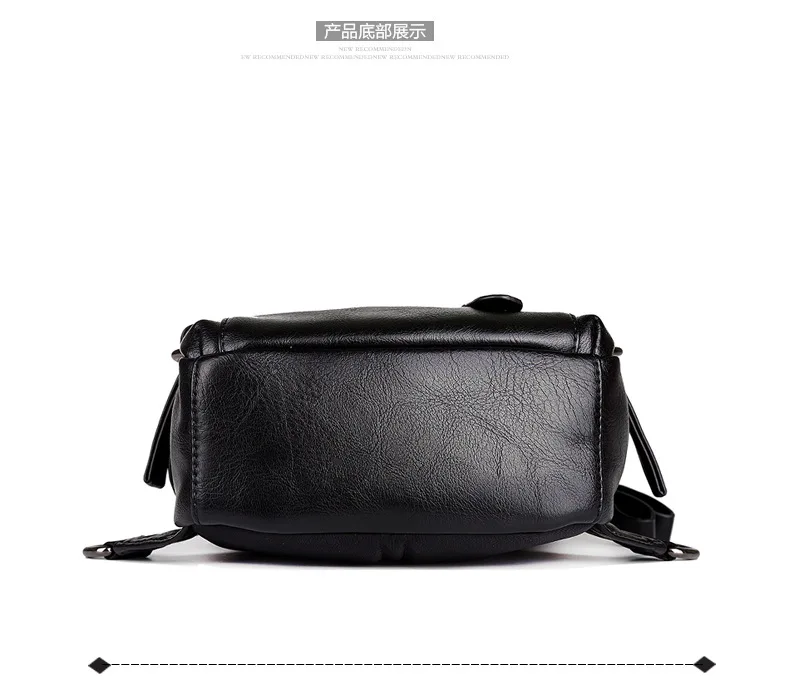 Multifunction Black Men Leather Chest Bag Waterproof Shoulder Bag Crossbody Bag Luxury Chest Bag for Man Traval Messenger Pack