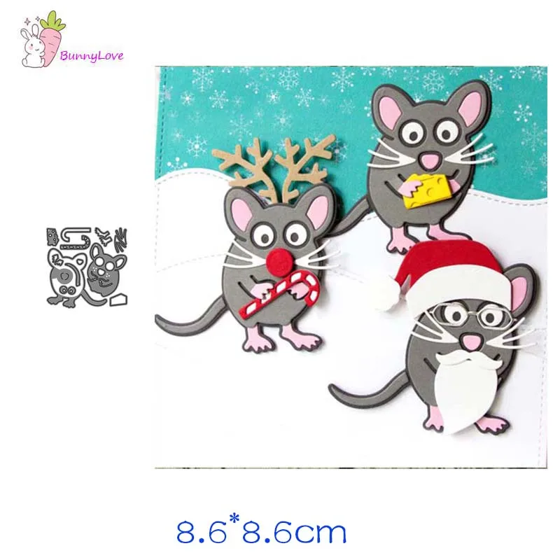 Рождественская мышь металлическая резка штампы высечки декоративная форма Скрапбукинг тиснение бумаги ремесло формы трафареты для резки