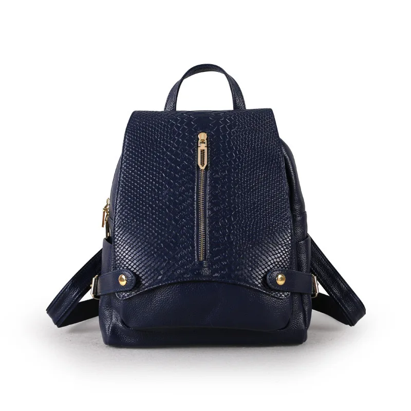

2019 Genuine Leather Woman Layer Cowhide Crocodile Both Shoulders Package Leisure Time Backpack Capacity