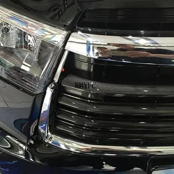 

For Toyota Highlander 2015 ABS Chrome Front Center Grilles Around Racing Grill Assembly Strips Trim Car Styling Acessories