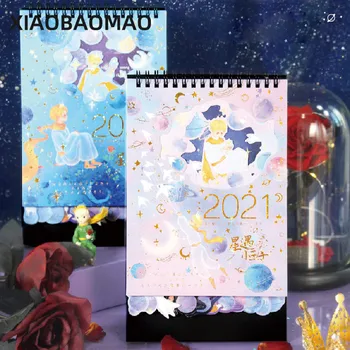 

2021 Cartoon Bronzing Little Prince Series Desktop Calendar Double Schedule Schedule Planner Annual Agenda Organizer Office