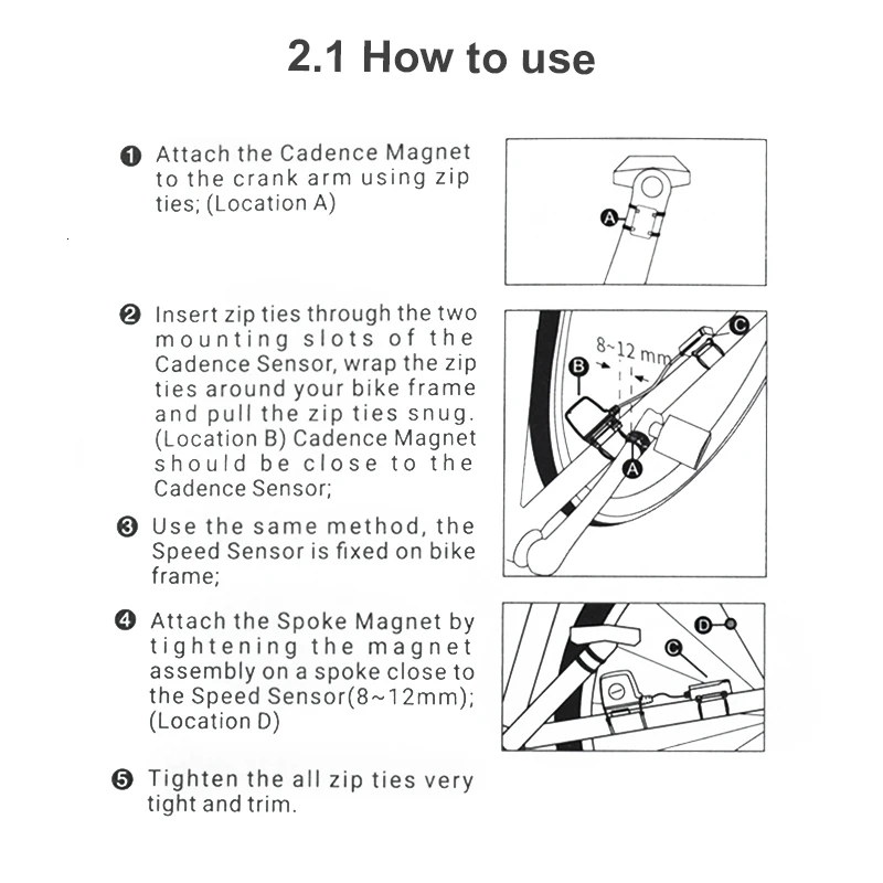 ANT+ Sensor Bike Bicycle Computer Speedometer Speed Cadence Sensor Bluetooth LE 4.0 Smart Fitness Wahoo Fitness Strava MapMyRide (4)