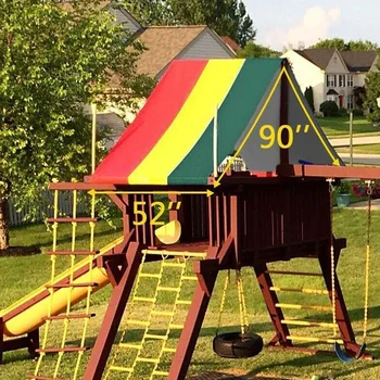 

Slide Playhouse Cover Awnings Playground Canopies Replacement Kid Shade Tarp Waterproof Colorful Striped PI669