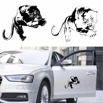 

Tiger Car Stickers 3D Fiery Wild Panther Hunting Funny Sticker On Car Stickers and Decals Window Vinyl Car Styling
