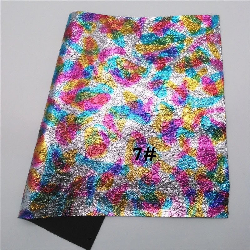 7 Glitterwishcome 21X29 см A4 размер металлическая трещина искусственная кожа ткань, синтетическая кожа ткань кожаные листы для бантов, GM495A - Цвет: 7