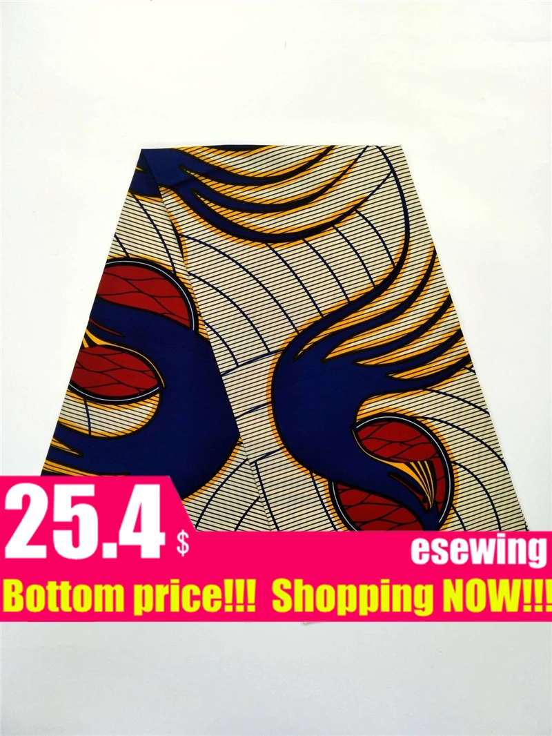 New African real wax print fabric 6 yards Cotton Ankara Nigeria Ghana dutch real wax for patchwork sewing african dresses 12103 - Цвет: 8