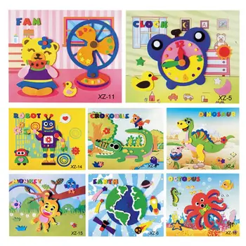 

3set Funny Rotatable EVA 3D Foam Stickers Junction Activity DIY Movable Puzzle Educational Toys for Children Kids Craft Gift