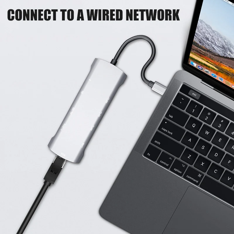 Новинка; Лидер продаж 10 в 1 Тип C на HDMI VGA usb-хаб адаптер конвертер устройство для считывания с tf-карт для портативных ПК компьютер