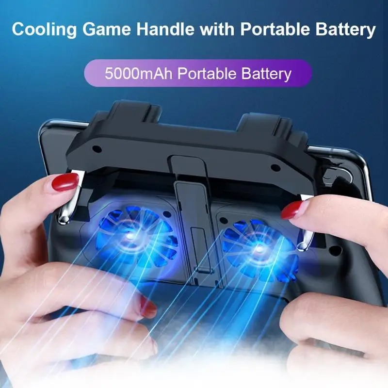  H10 Game Controller Gamepad Joystick ABS Heat Dissipation By Double Fans for PUBG Phone Game with 5